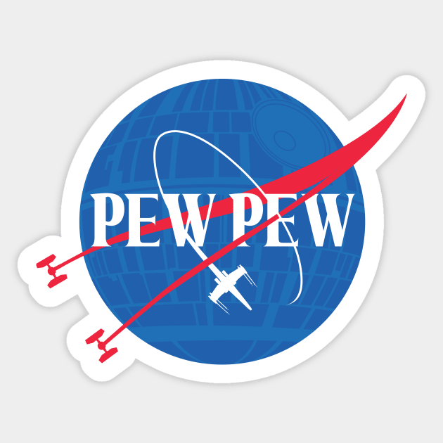 Pew Pew (science) Sticker by Bomdesignz